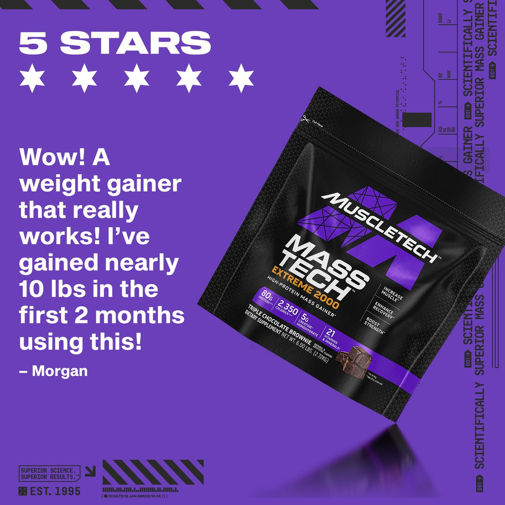 Mass-Tech Extreme 2000 - High Protein Mass Gainer [Free Shipping ...