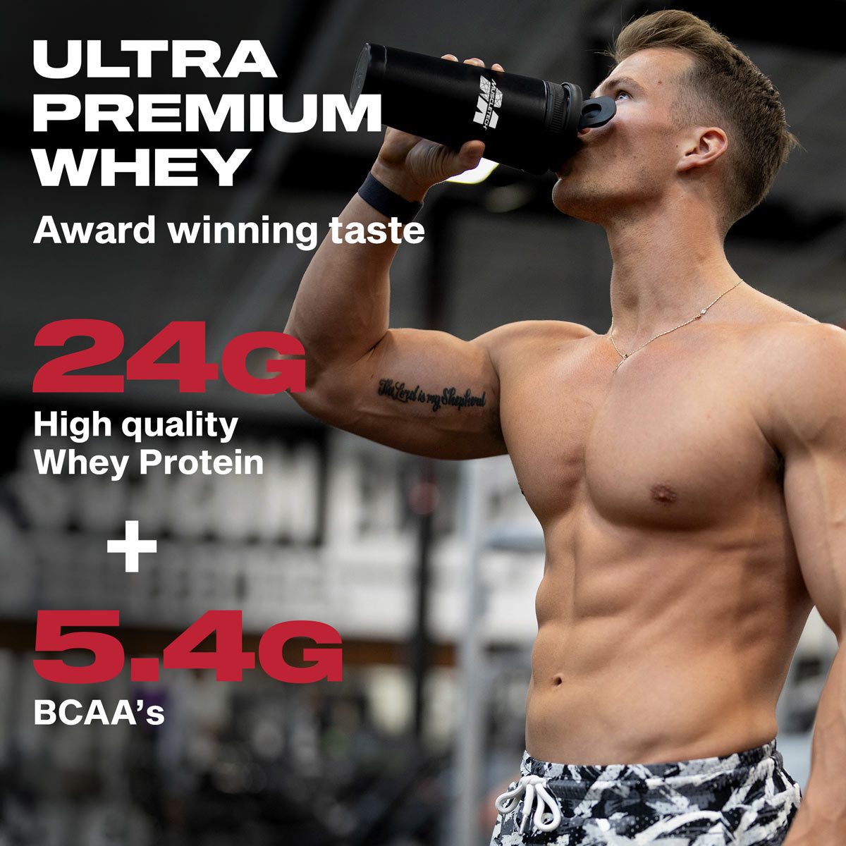 Ultra Premium Whey: Award Winning Taste – 24G High Quality Whey Protein + 5.4G BCAA's