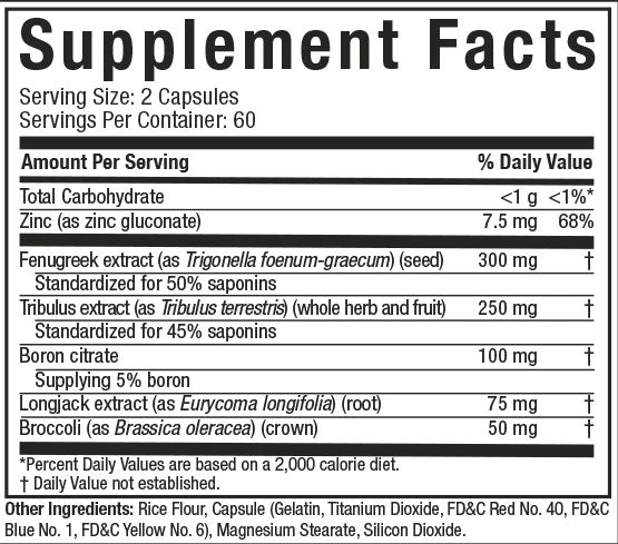 Supplement Facts: AlphaTest 120 Capsules
