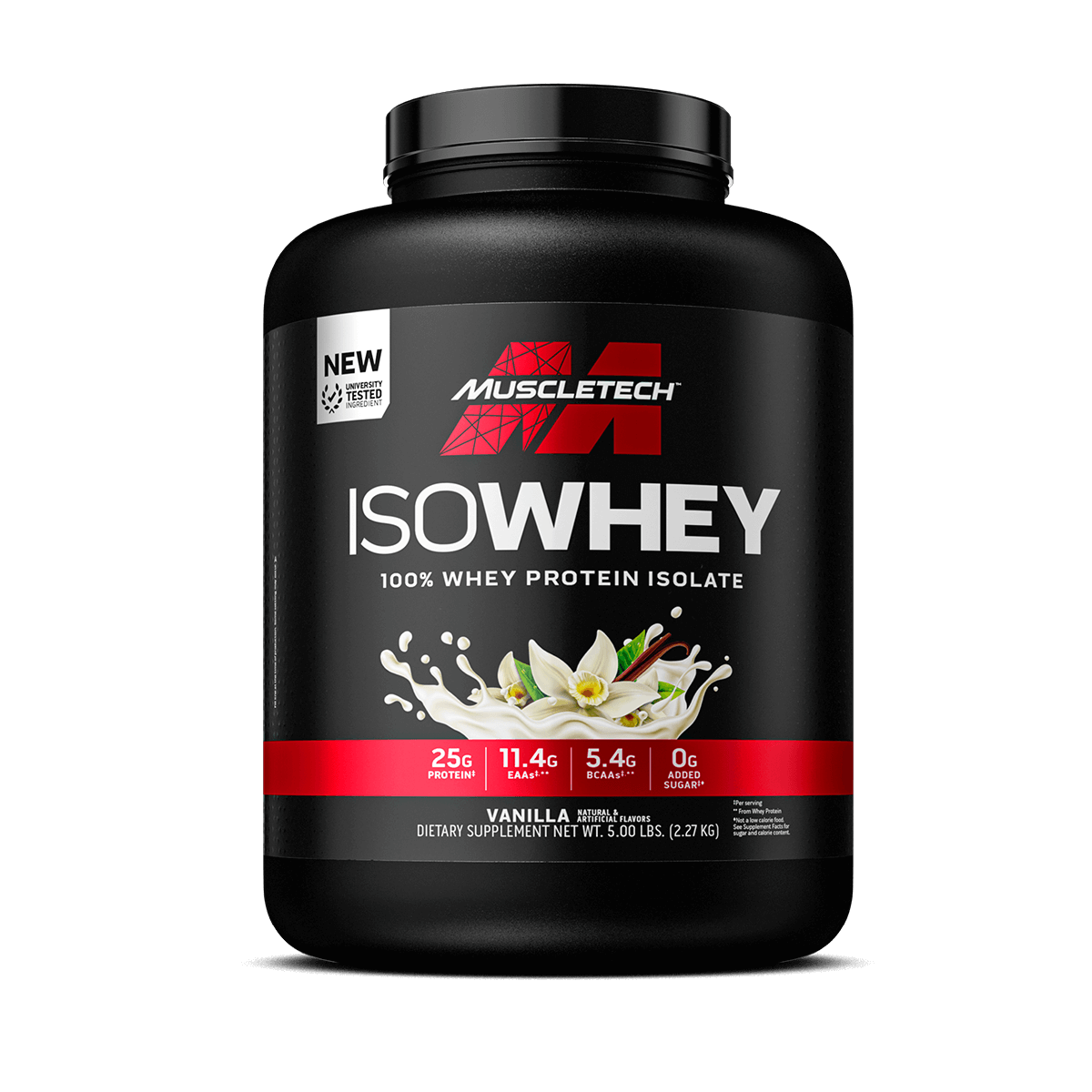 ISO Whey Isolate Protein Powder Vanilla - Vanilla flavor protein powder by MuscleTech